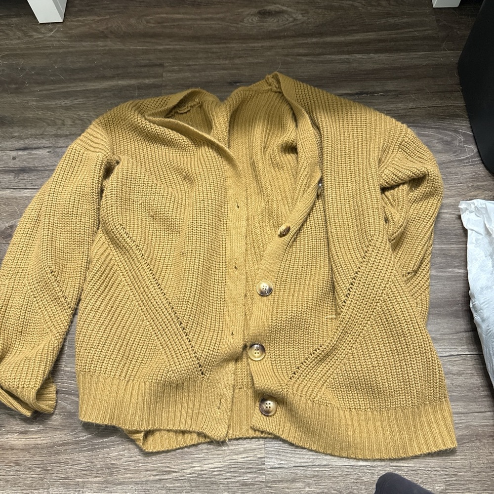 Mustard Yellow Knit Cardigan
